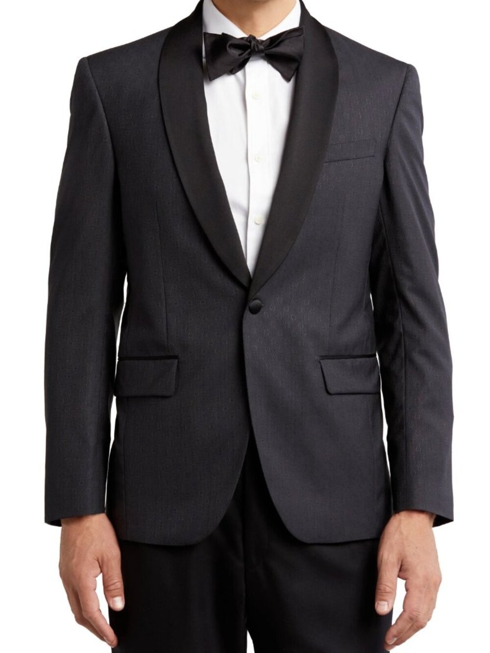 Ted Baker Josh Men's Wool Tuxedo Jacket Blazer Sport Coat Grey Size 40R - Picture 2 of 5